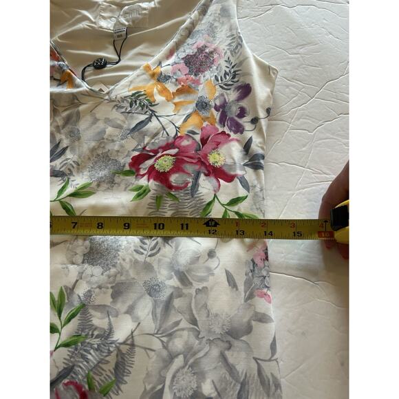 NWT ANALILI Sz XS/S Dress White Floral Print Silk Overlay Shift Wedding Guest - Picture 15 of 16